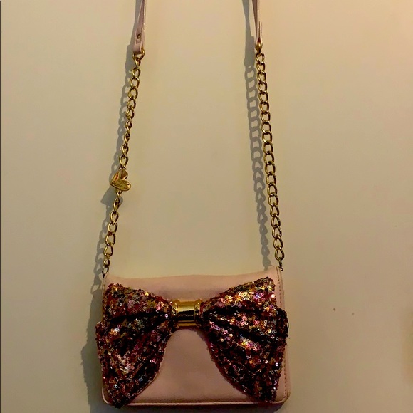 RARE Betsey Johnson Sequin Oh Bow Tote Bag | Mercari Betsey Jonson vegan  leather bag sequins bow